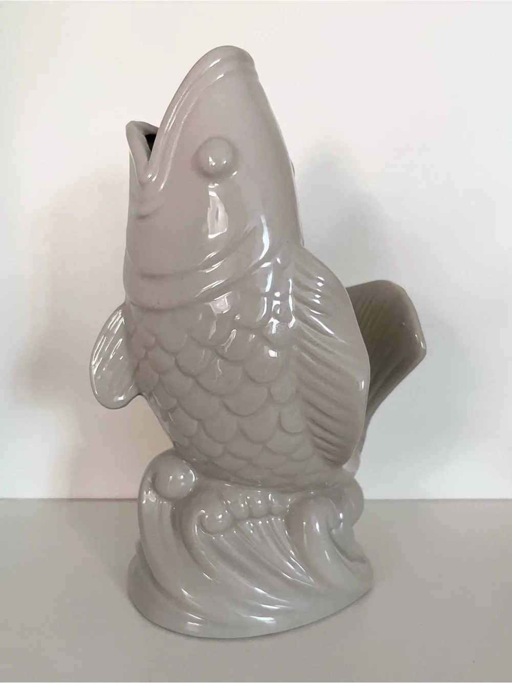 Koi fish glazed ceramic vase